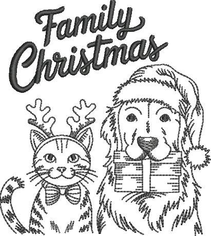 Family Christmas Cat And Dog Family Christmas Cat And Dog