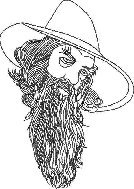 Wizard Line Art Portrait Wizard Line Art Portrait