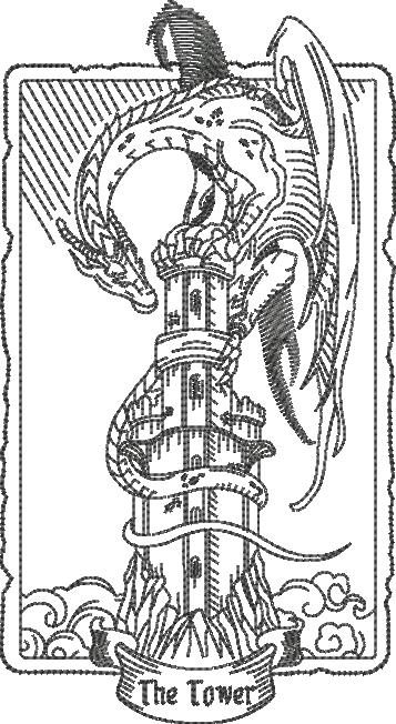 The Tower Dragon Tarot Card The Tower Dragon Tarot Card