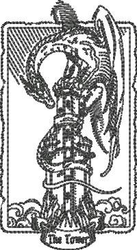 The Tower Dragon Tarot Card The Tower Dragon Tarot Card