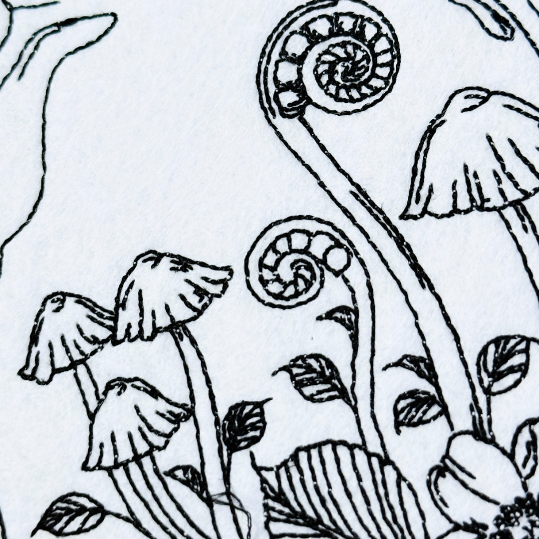 Mushrooms In a Jar Line Art