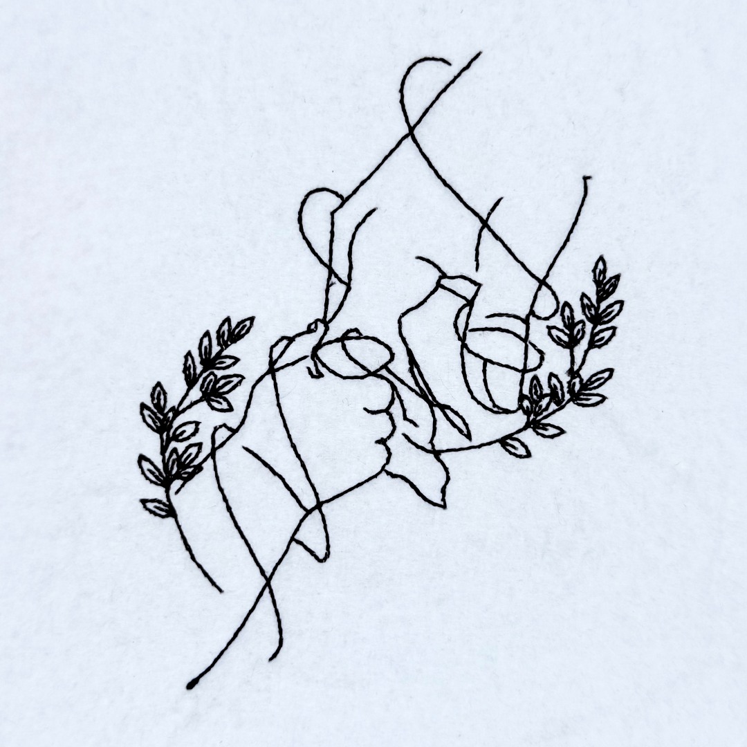 Holding Hands Line Art