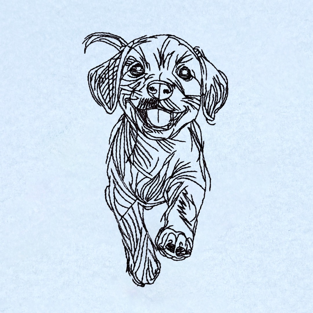 Happy Puppy Line Art Happy Puppy Line Art