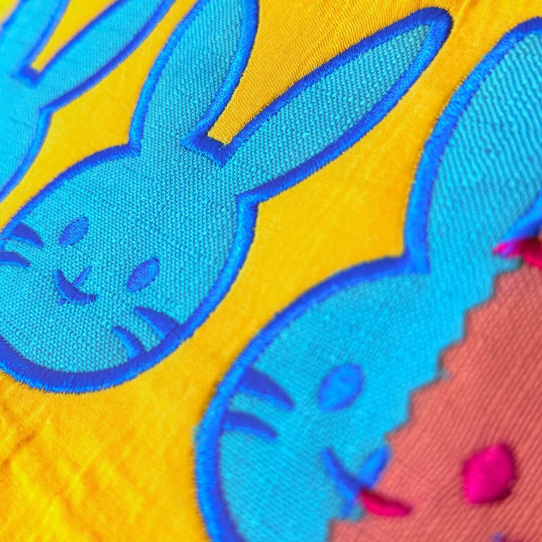 Bunnies Face Applique Embroidery Design