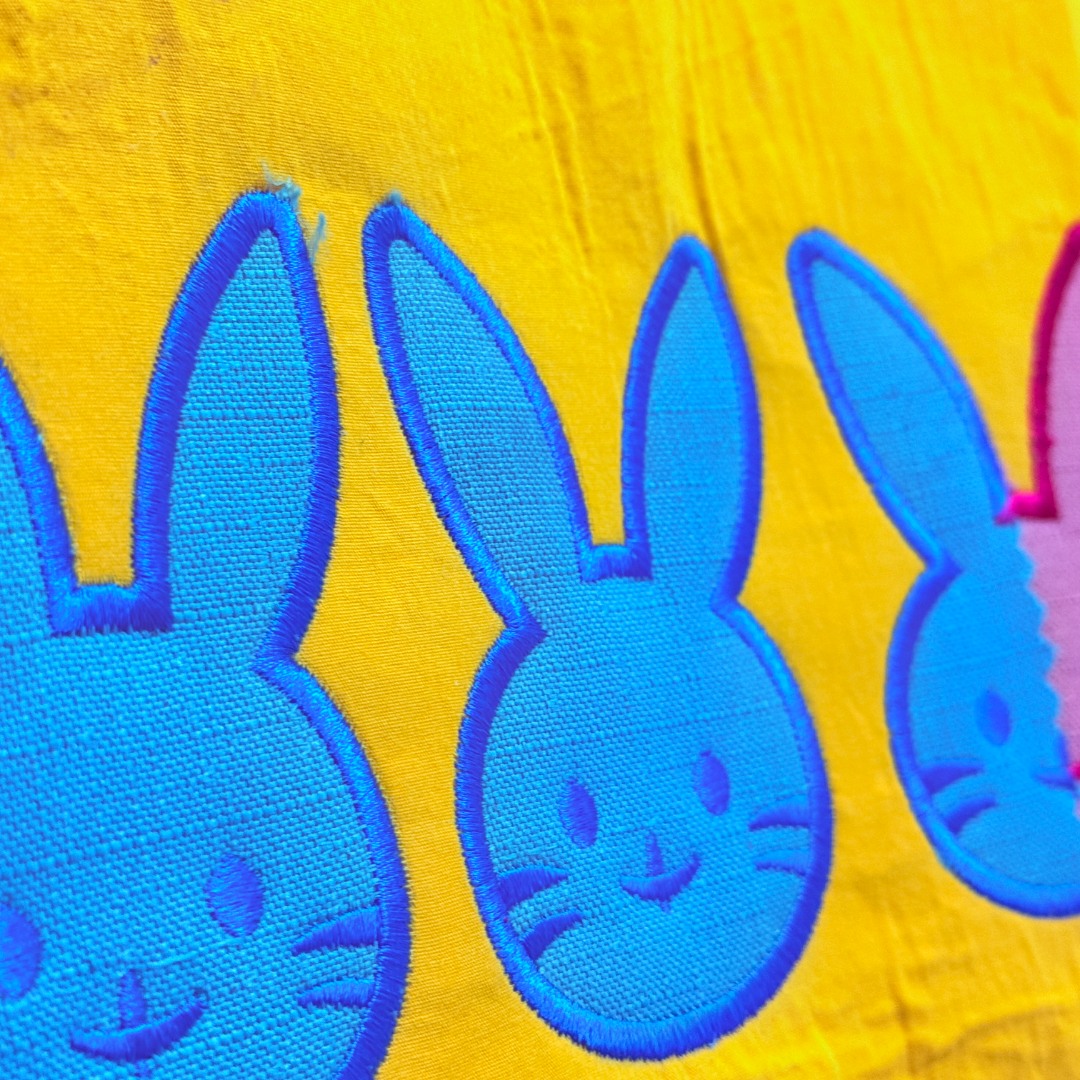 Bunnies Face Applique Embroidery Design