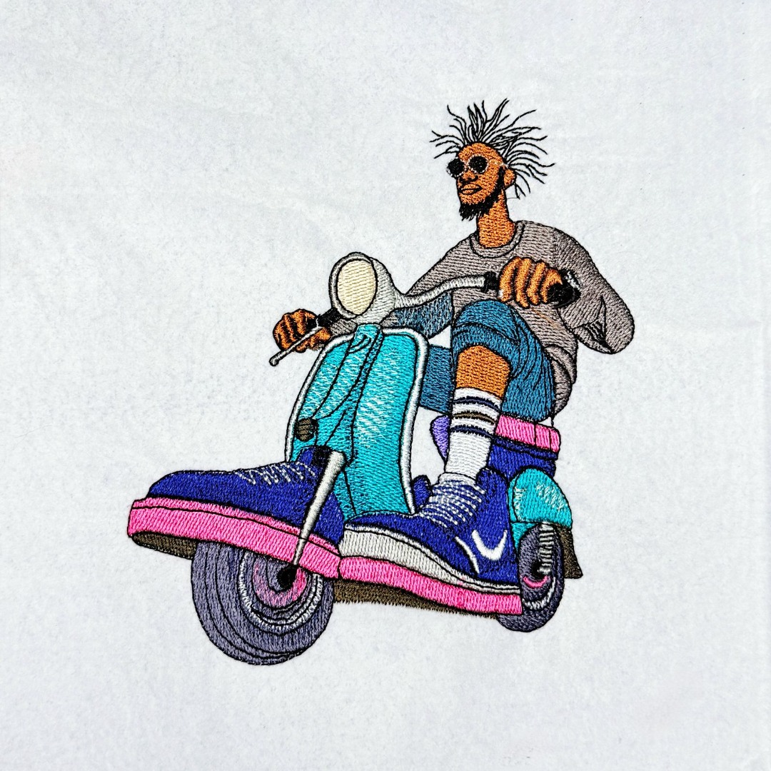 Hipster On Scooter Hipster On Scooter