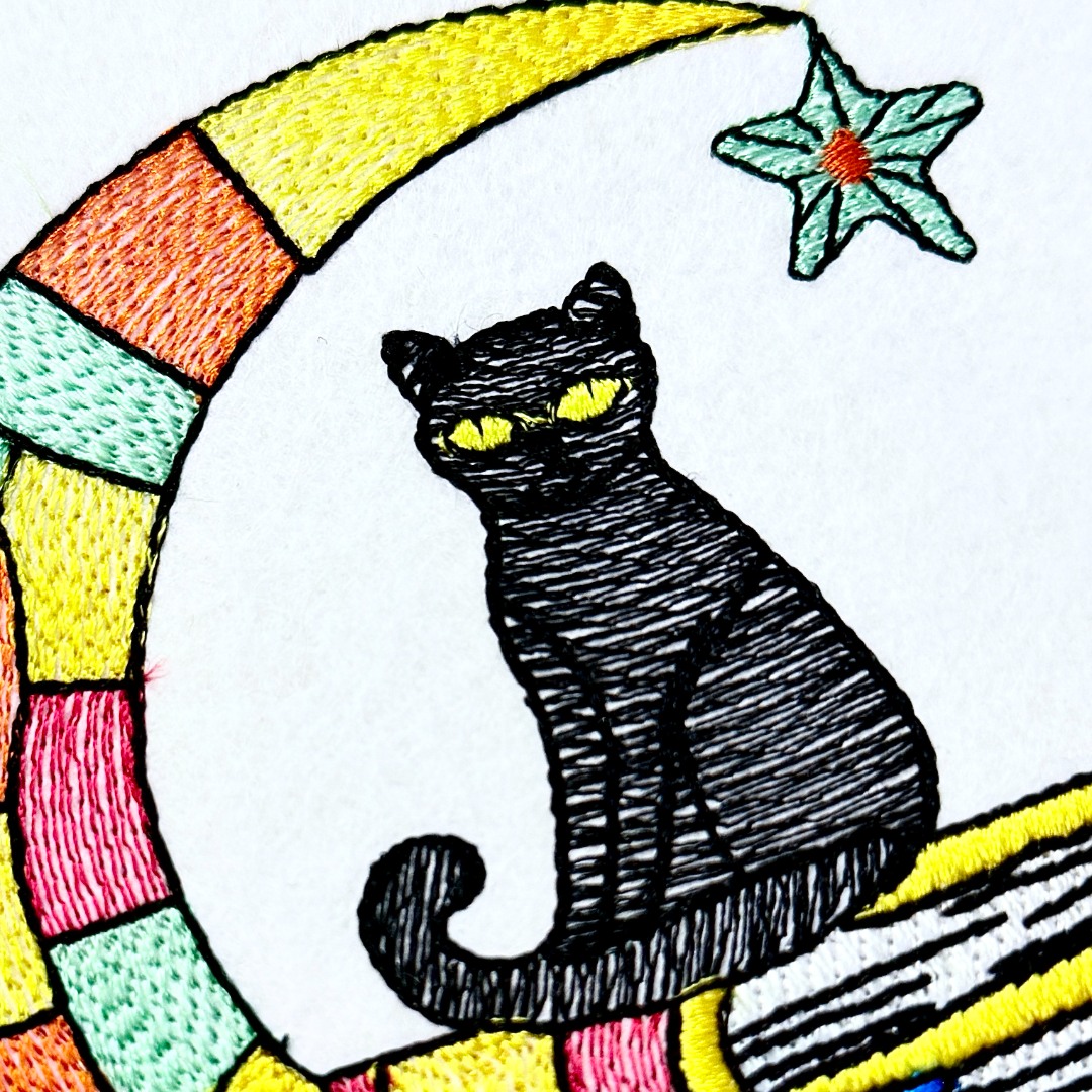 Black Cat With Moon And Books Black Cat With Moon And Books