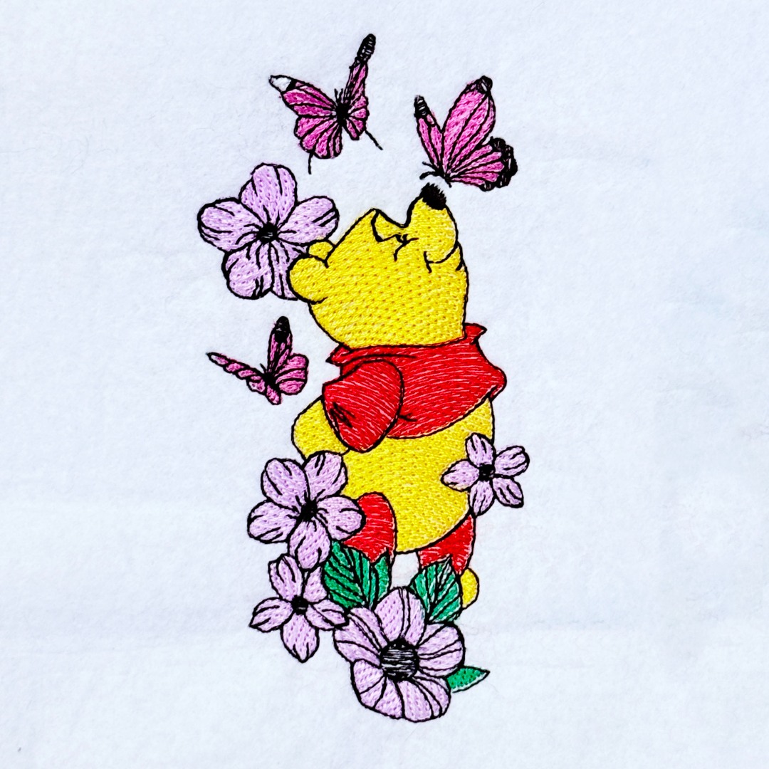 Bear With Flowers And Butterflies Bear With Flowers And Butterflies