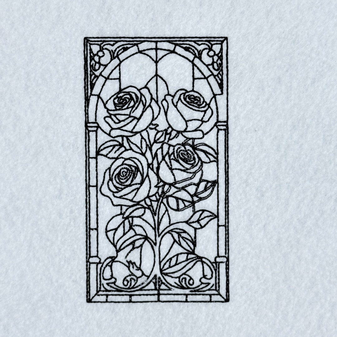 Stained Glass Roses Line Art Stained Glass Roses Line Art