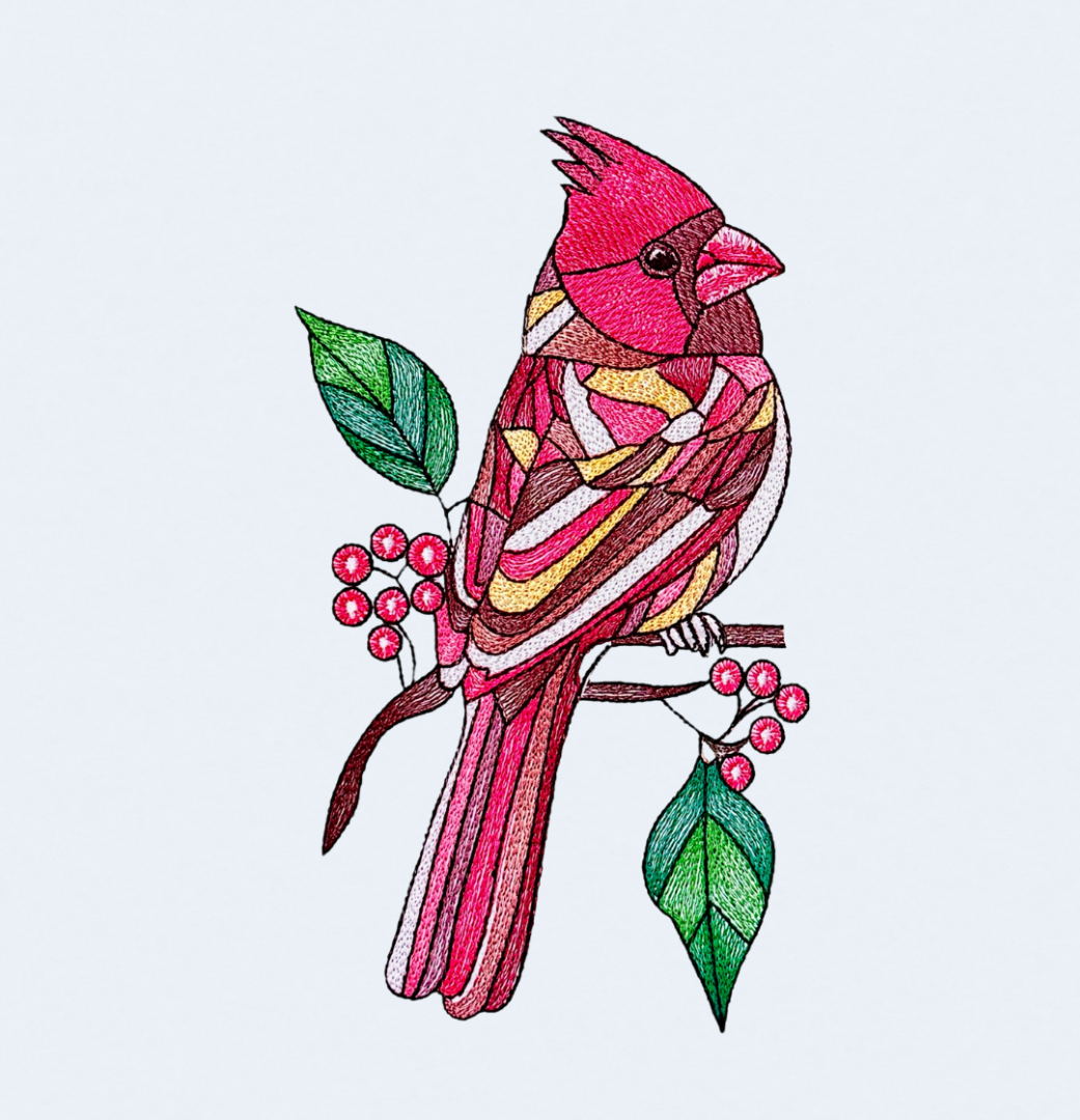 Cardinal Bird On Branch