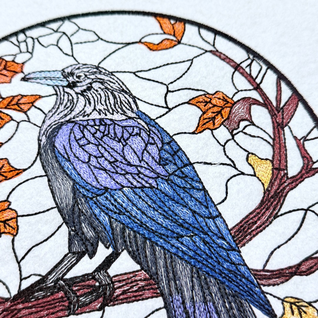 Stained Glass Raven