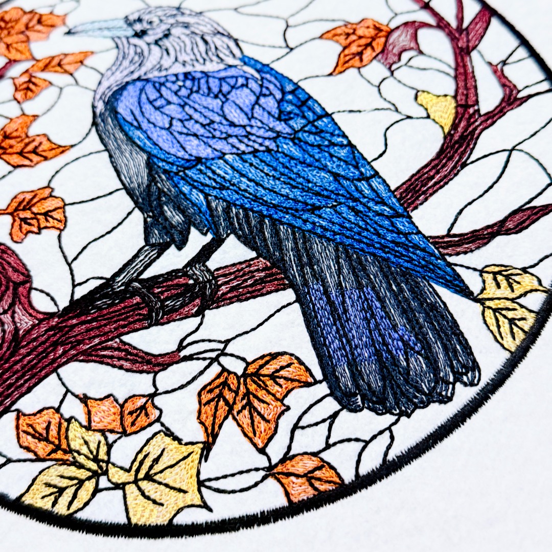 Stained Glass Raven