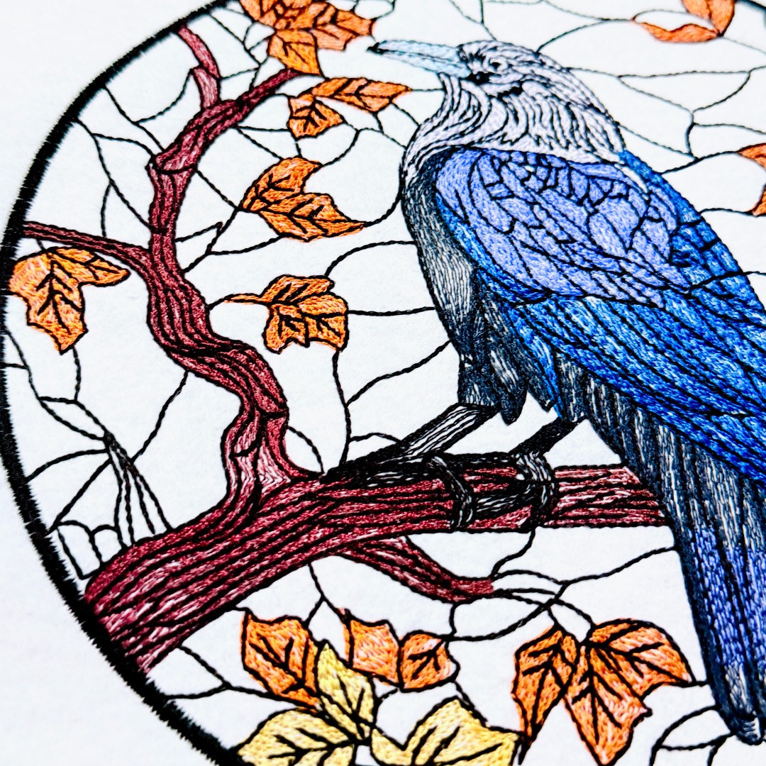 Stained Glass Raven