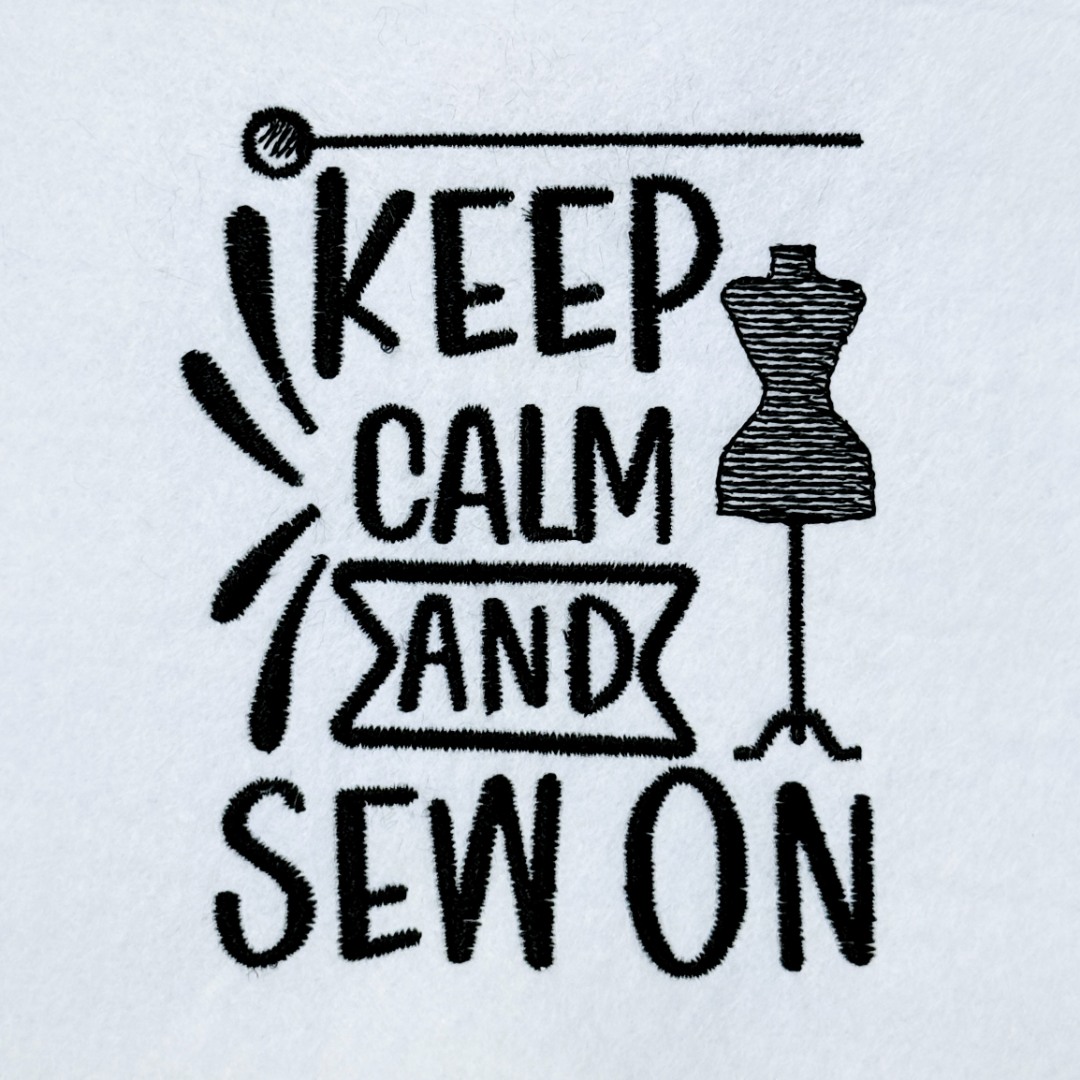 Calm And Sew On Quote