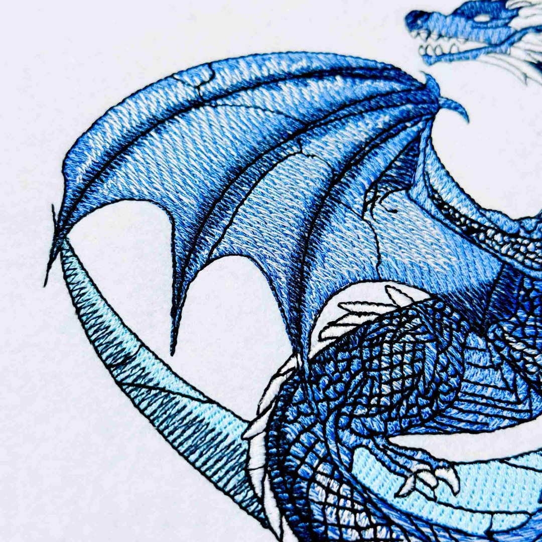 Blue Scaled Dragon on Moon Blue Scaled Dragon on Moon