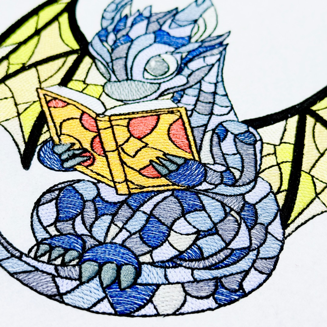 Studious Stained Glass Baby Dragon Studious Stained Glass Baby Dragon