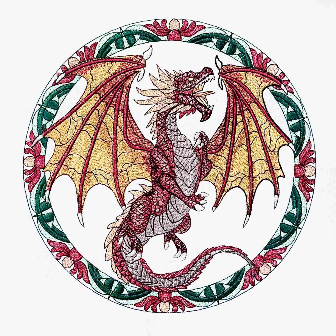 Roaring Dragon Floral Border Roaring Dragon Floral Border