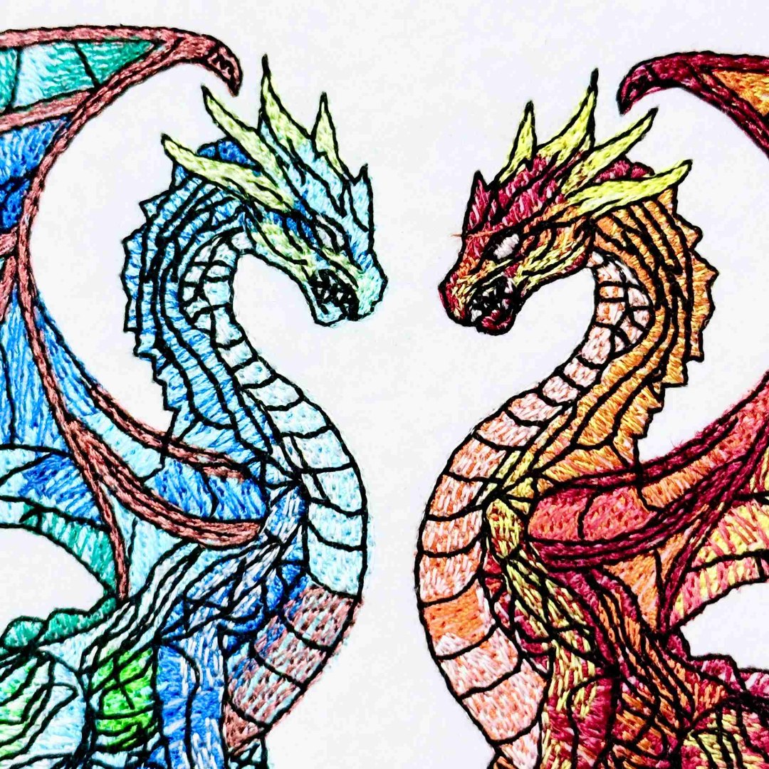 Sapphire and Fire Dragon on Book Sapphire and Fire Dragon on Book
