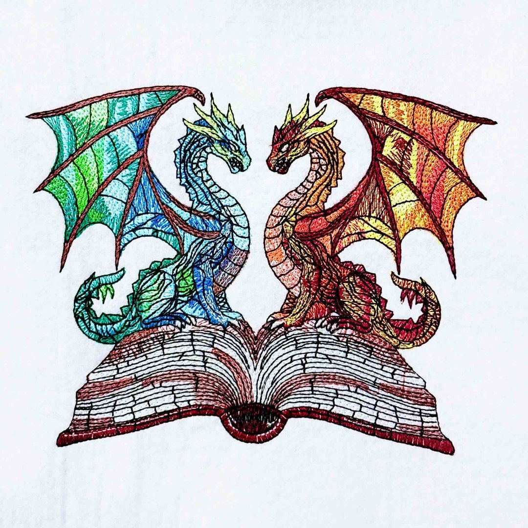 Sapphire and Fire Dragon on Book Sapphire and Fire Dragon on Book