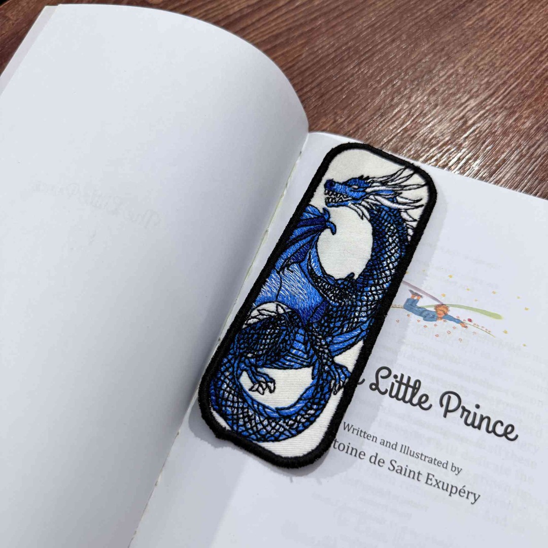 Blue Scaled Dragon ITH Bookmark