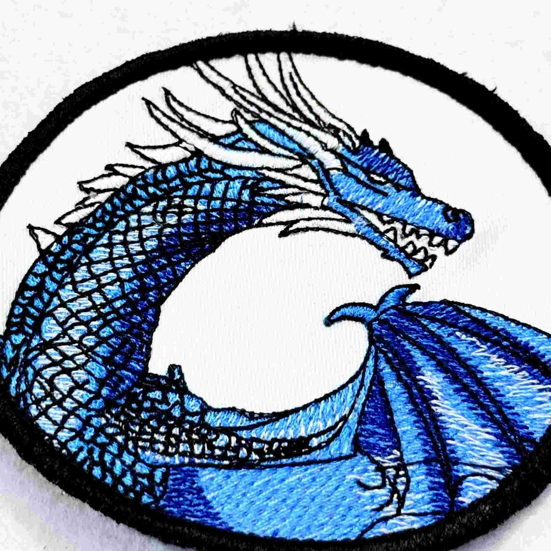 Blue Scaled Dragon ITH Coaster