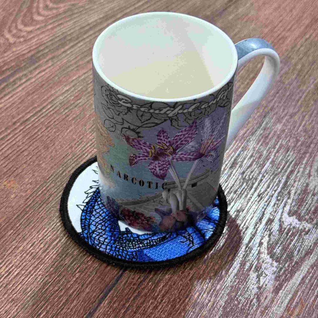 Blue Scaled Dragon ITH Coaster