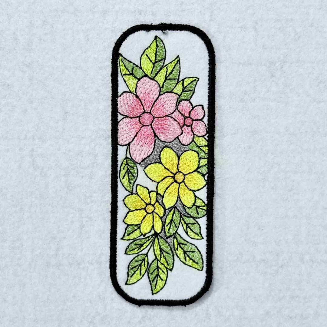 Floral ITH Bookmark