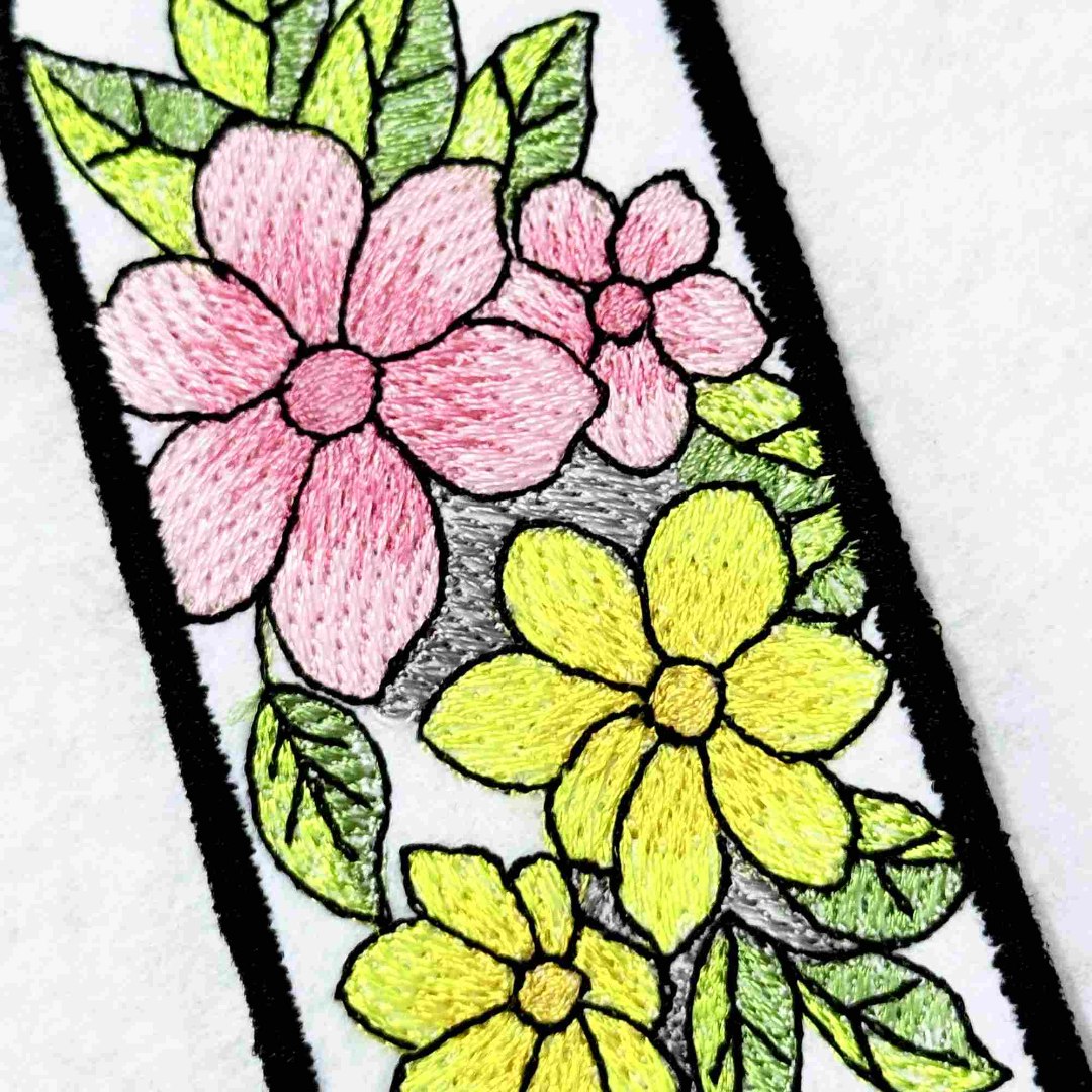 Floral ITH Bookmark