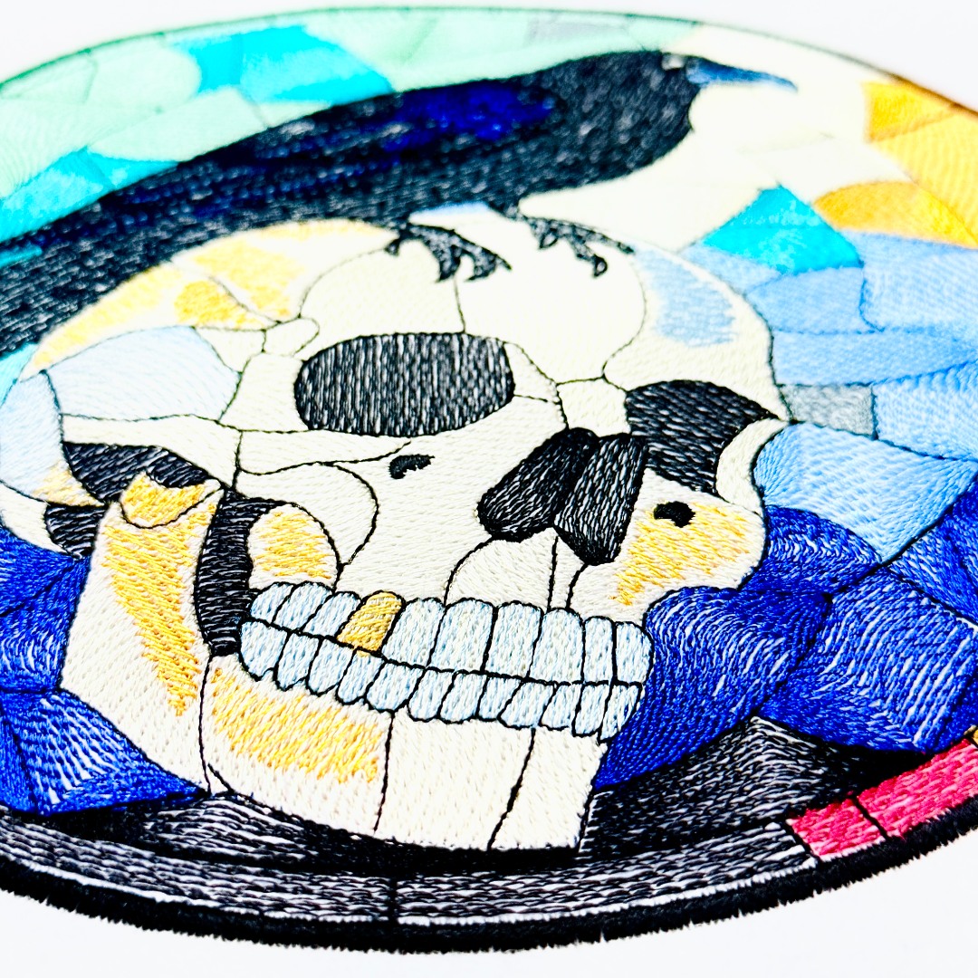 Stained Glass Raven On Skull Art