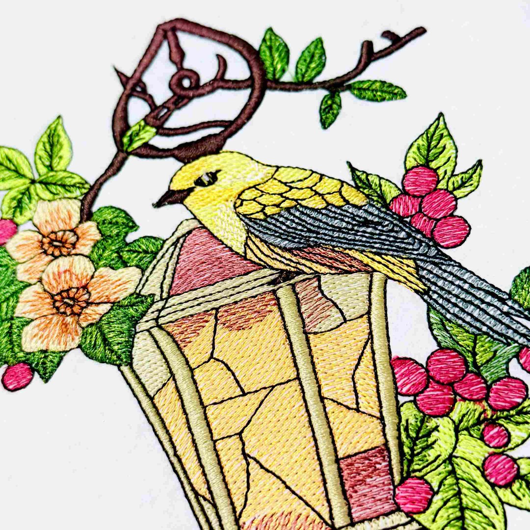 Bird On Floral Lantern Bird On Floral Lantern