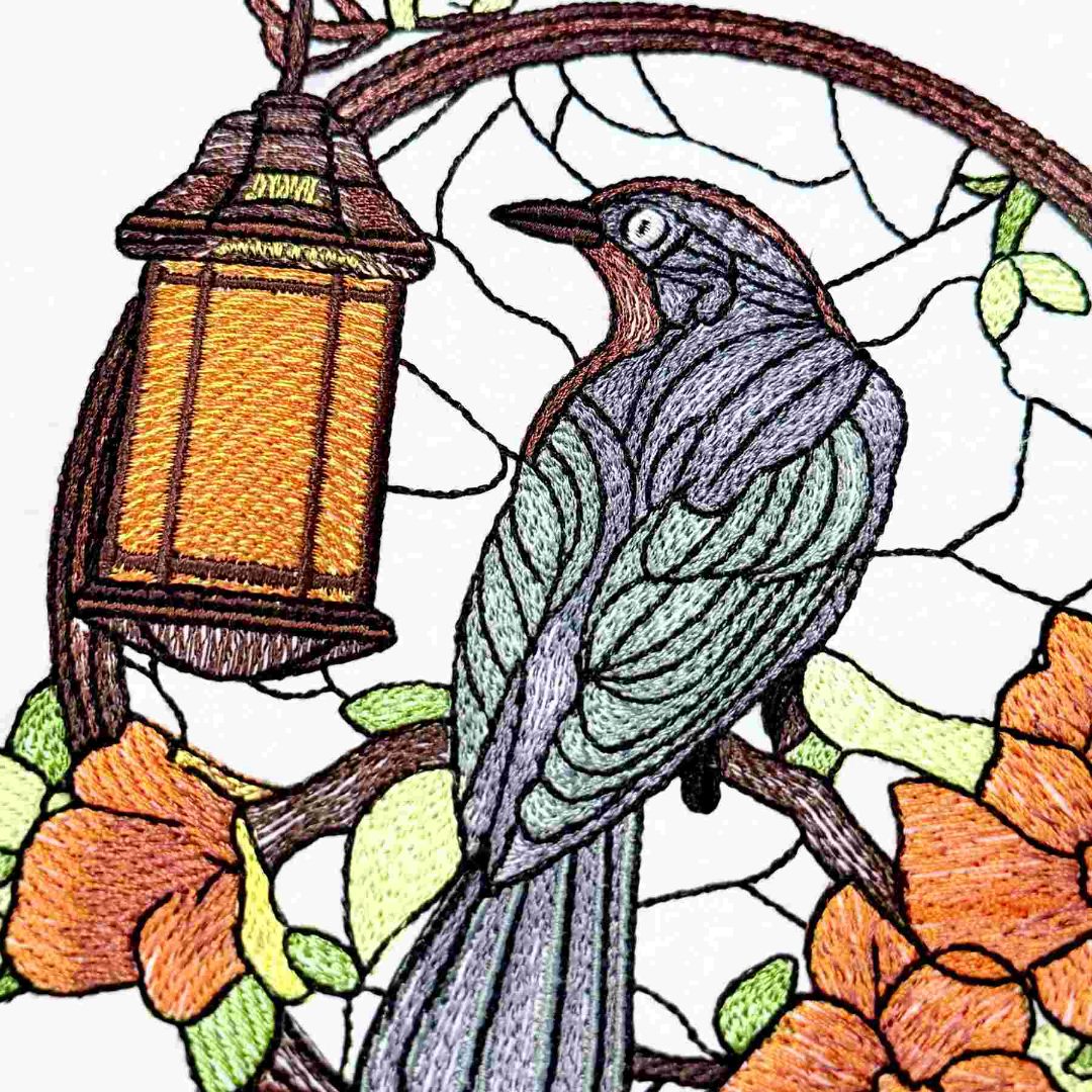Crow With Lantern And Flowers