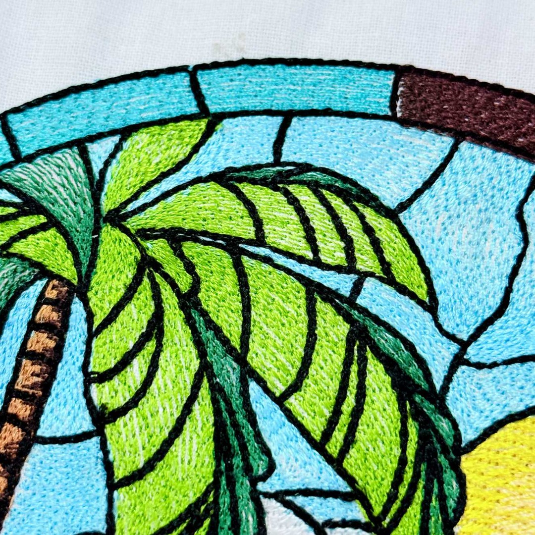 Stained Glass Beach Scene