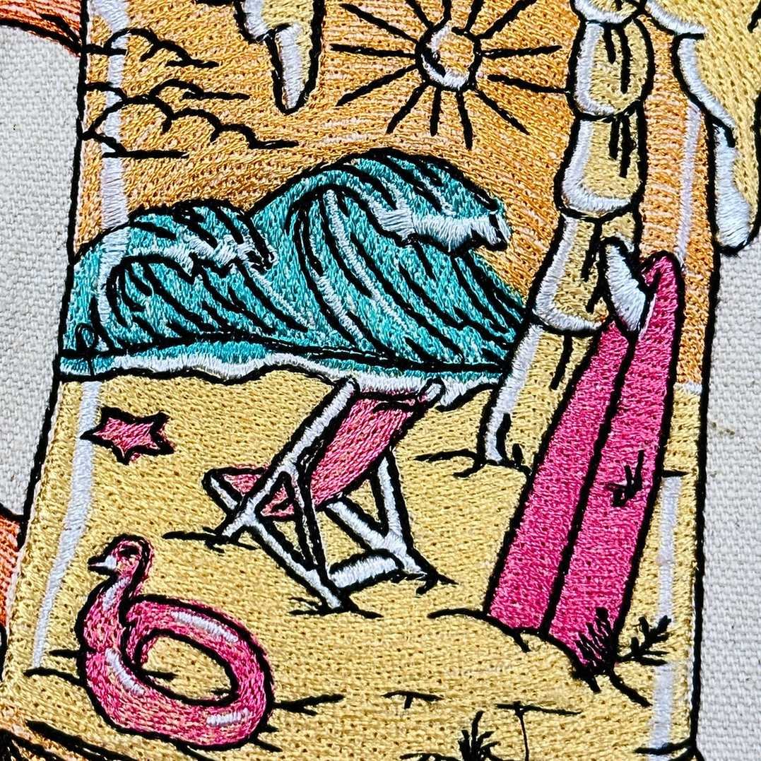 Beach Scene On Glass
