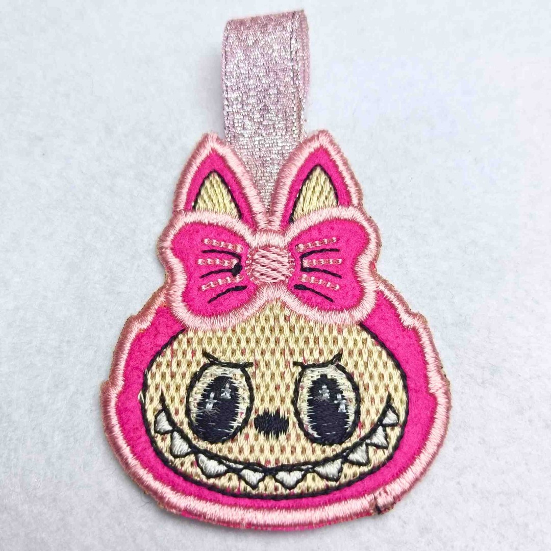 Pink Bow Furry Animal Doll Face Pink Bow Furry Animal Doll Face