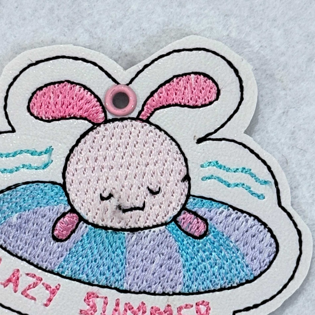 Lazy Summer Funny Rabbit Saying ITH Key Fob