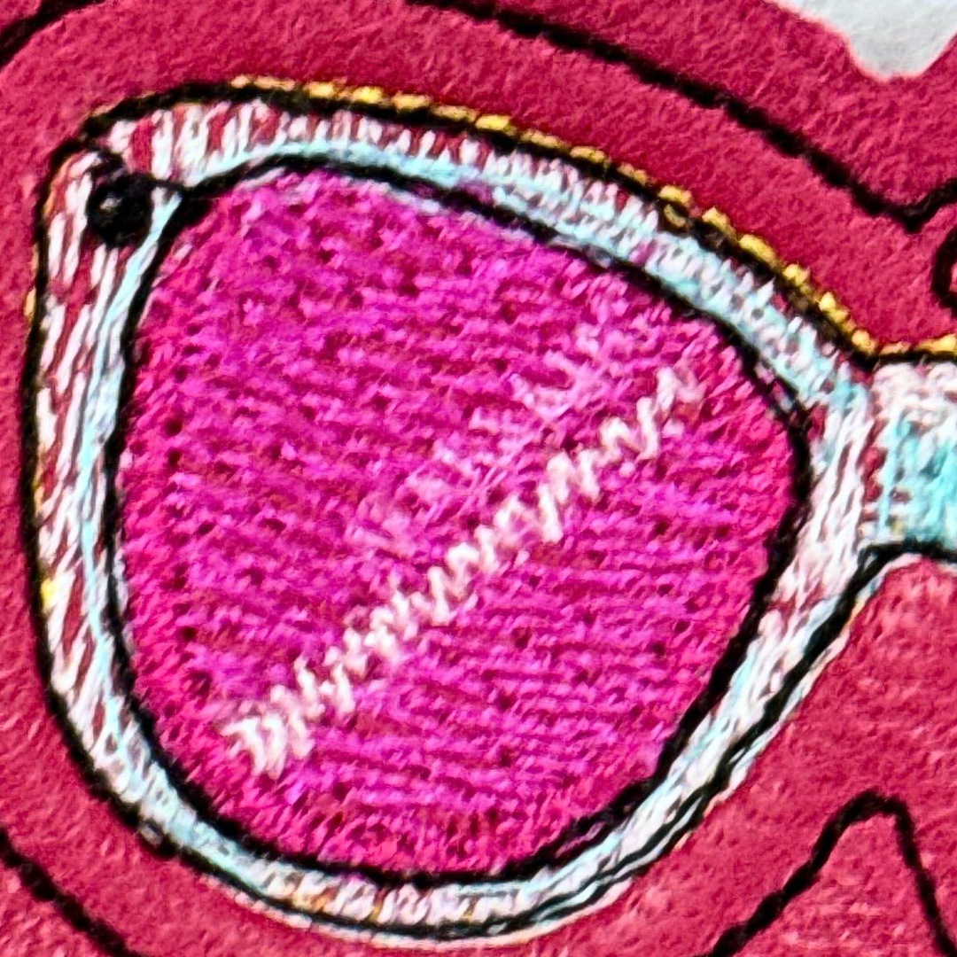 Pink Glasses ITH Key Fob