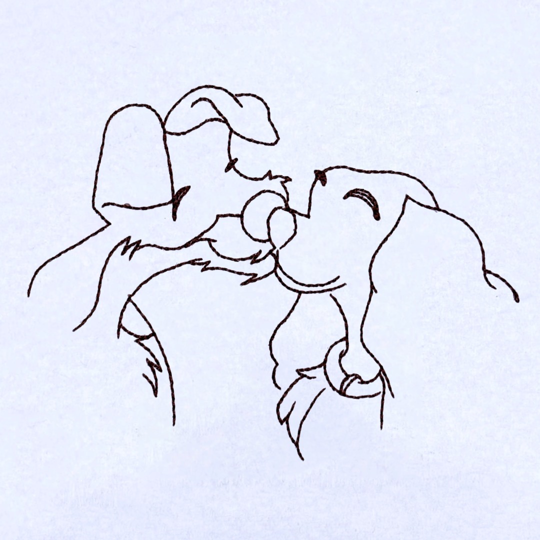 Dog Couple Line Art Dog Couple Line Art