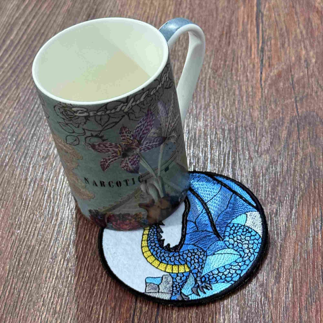 Blue And Gold Dragon ITH Coaster