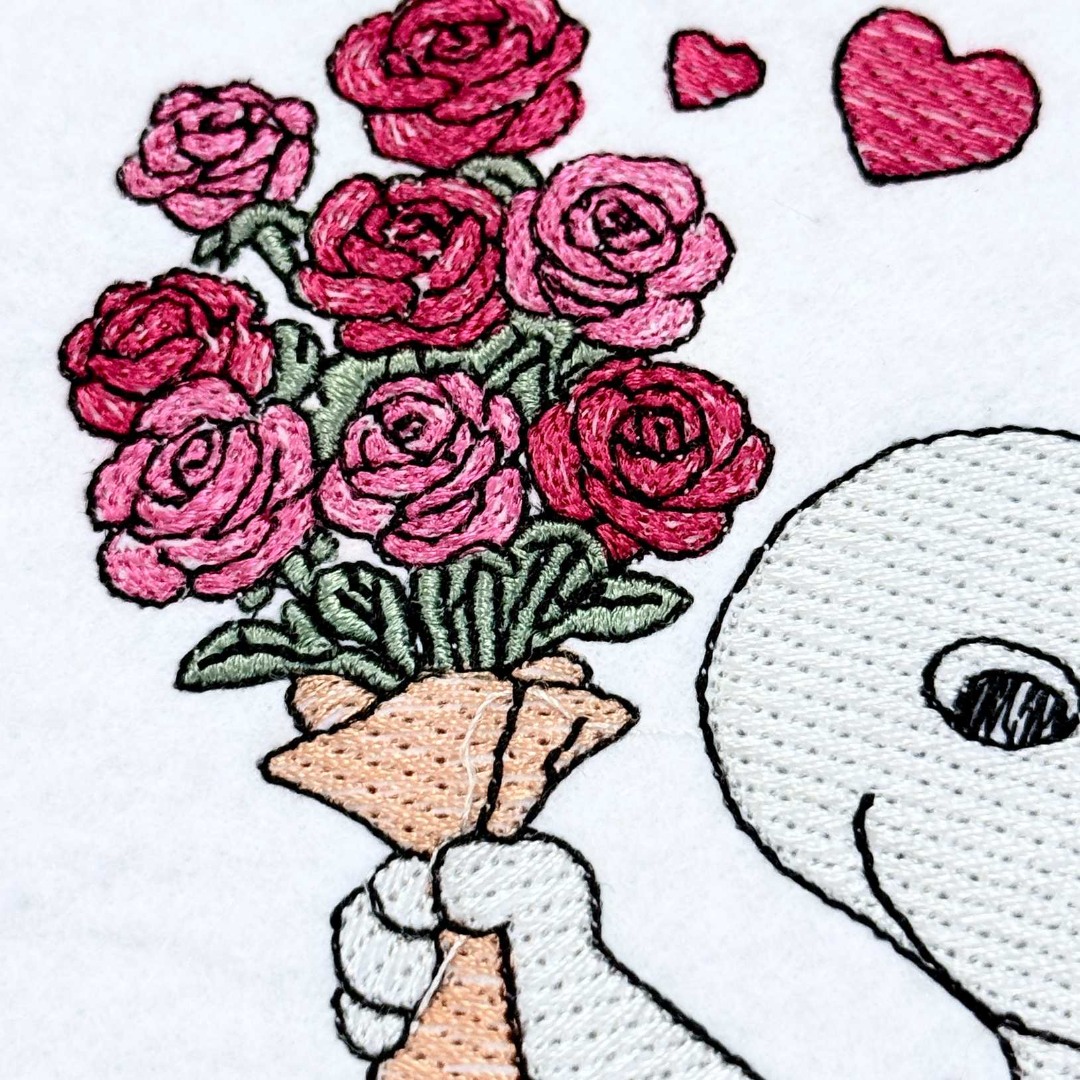 Nosey Dog With Bouquet