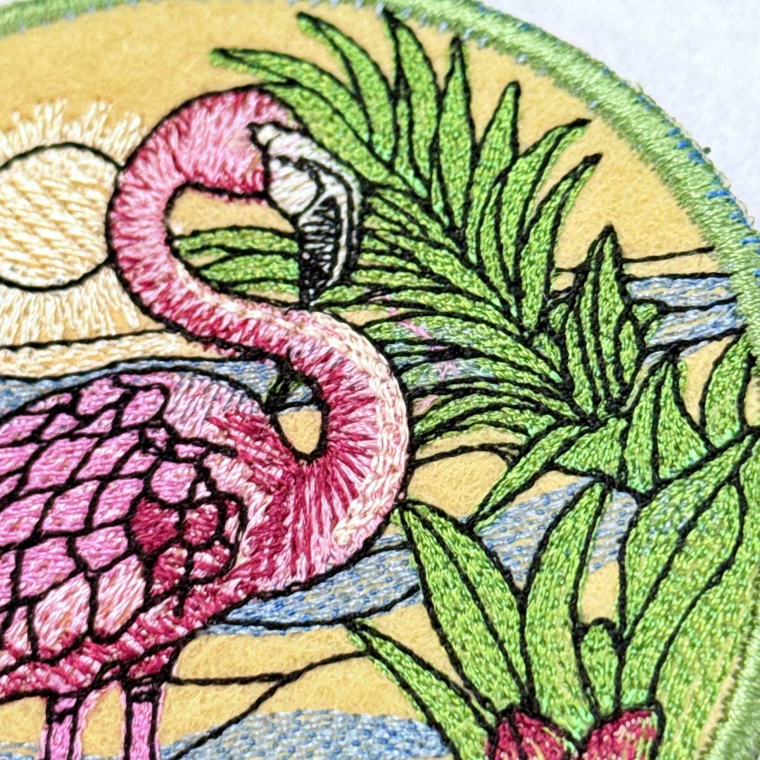 Flamingo Suncatcher ITH Coaster