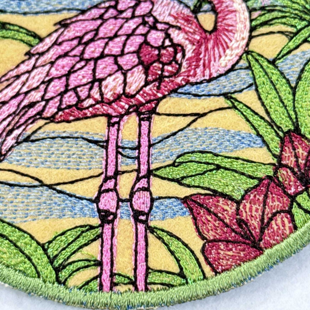 Flamingo Suncatcher ITH Coaster
