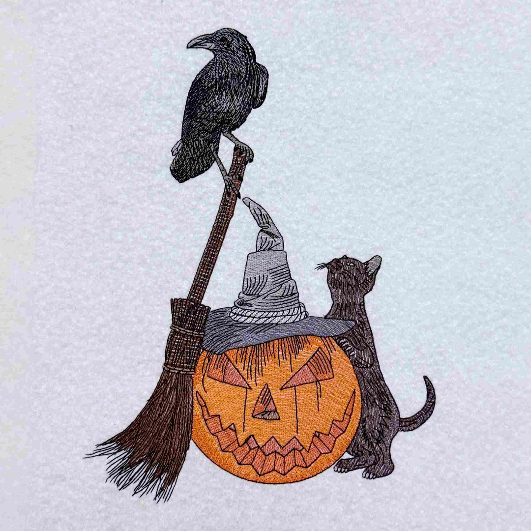 Raven with Cat and Pumpkin Raven with Cat and Pumpkin