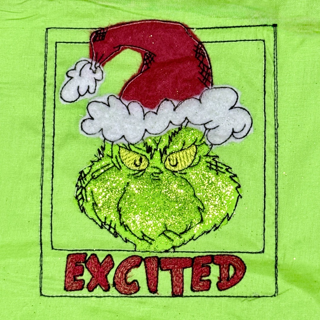 Excited Christmas Thief Panel Block