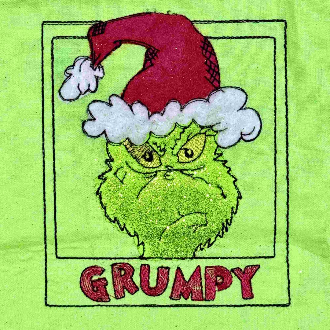 Grumpy Christmas Thief Panel Block