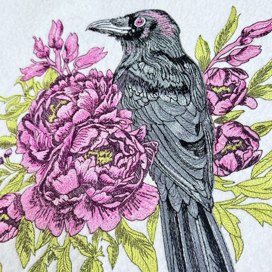 Raven And Flowers