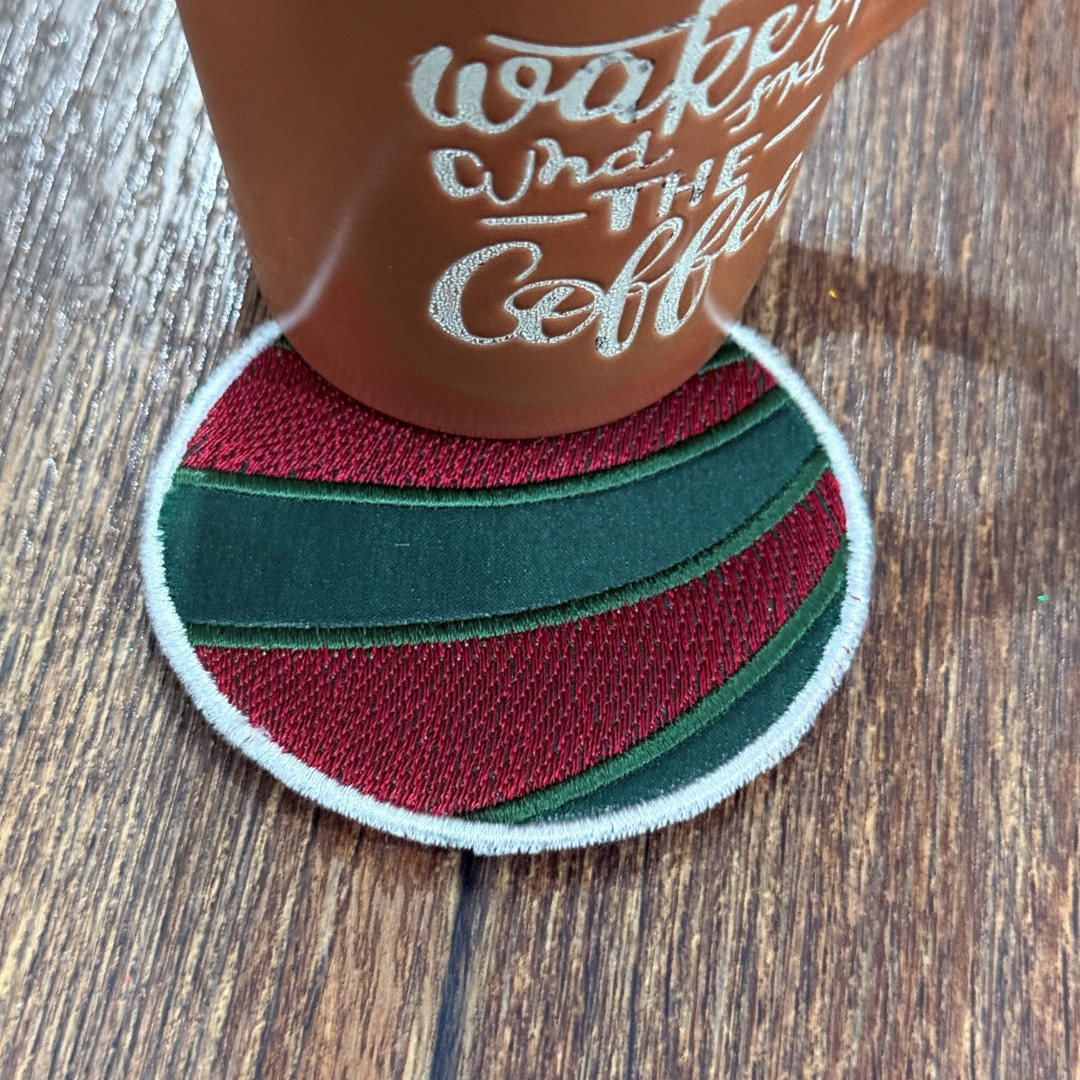 Candy Cane Ornament ITH Coaster Candy Cane Ornament ITH Coaster