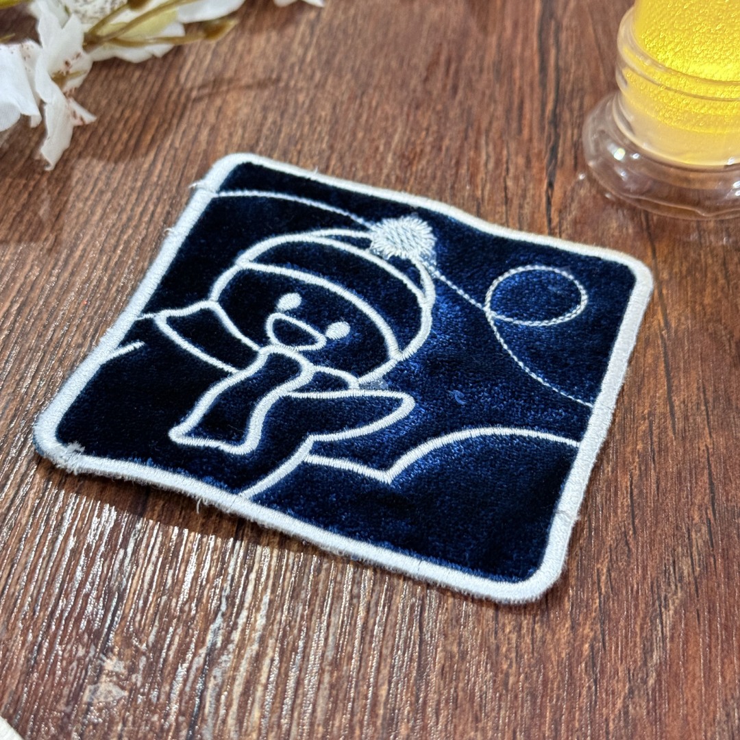 Snowman With Santa Hat ITH Coaster