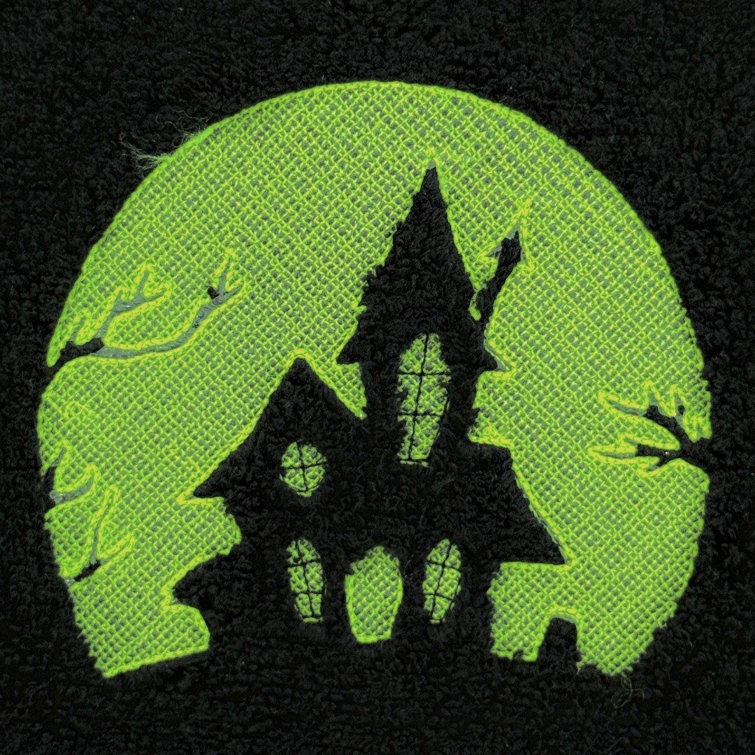 Embossed Haunted House Moon Embossed Haunted House Moon