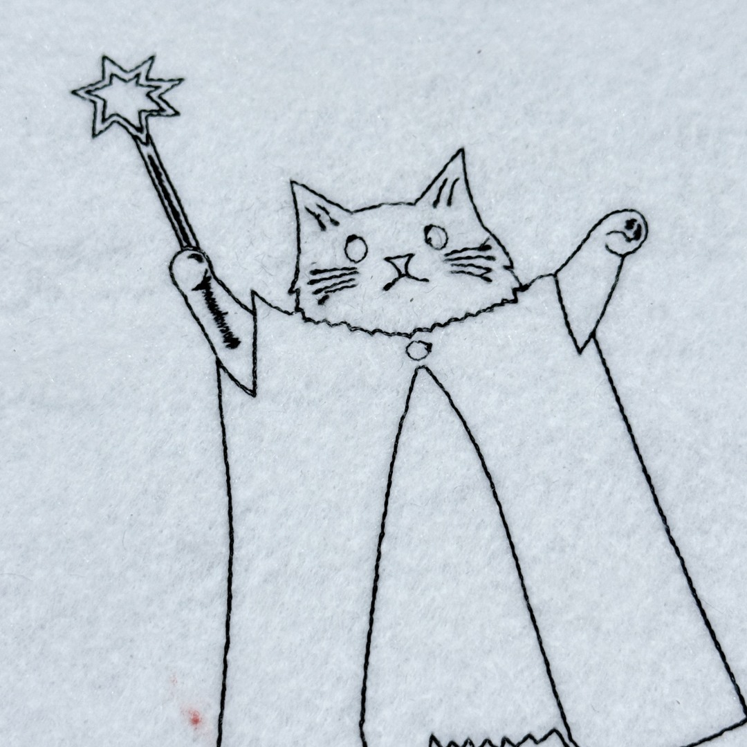 Wizard Cat Line Art