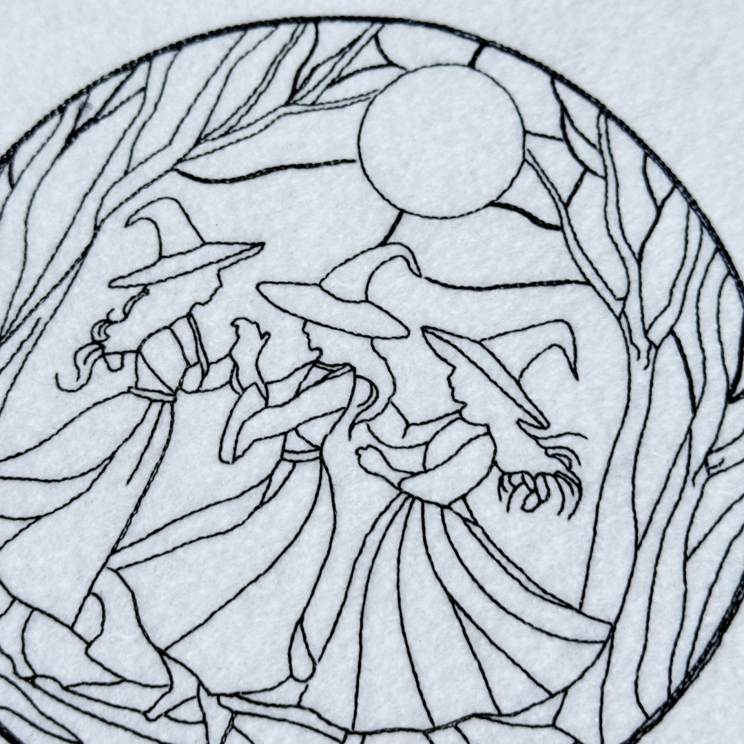 Dancing Witches Line Art